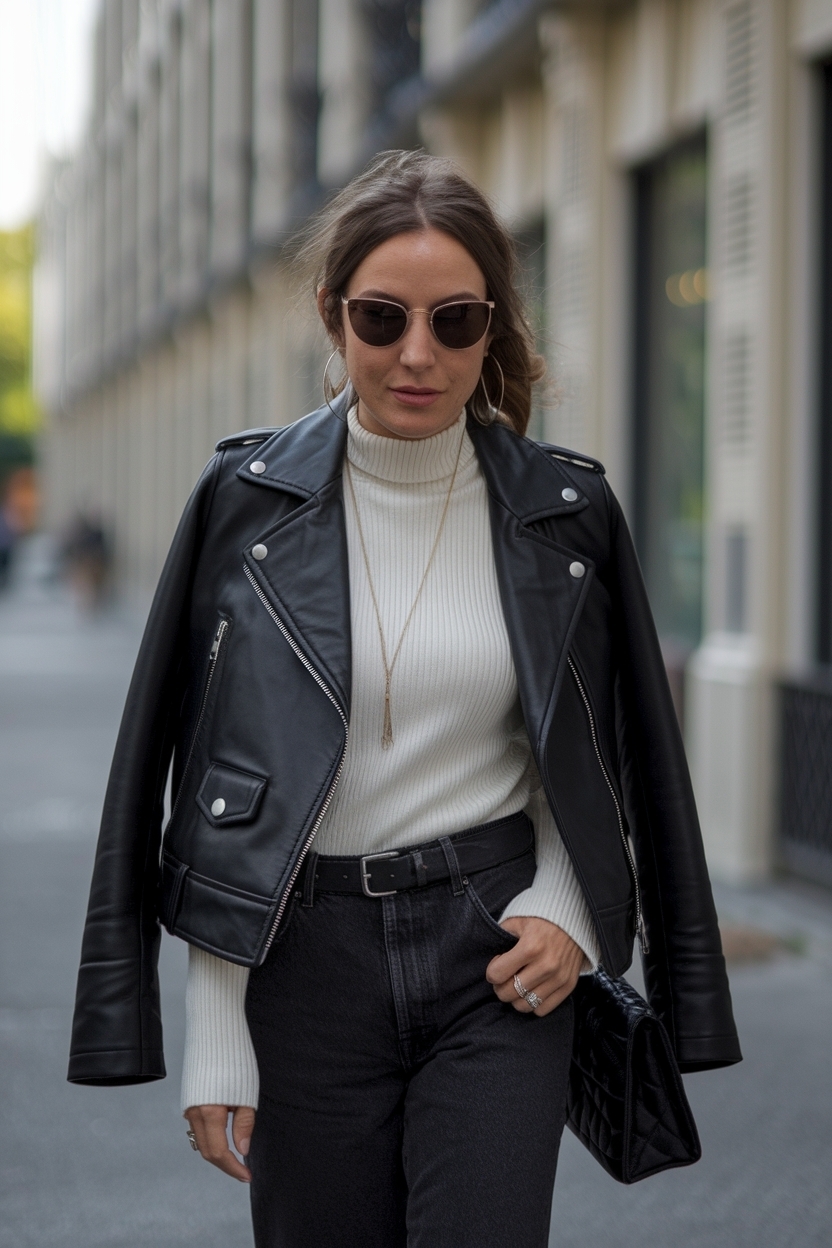 Black Leather Jacket Outfit Aesthetic: Achieve the Look outfit idea