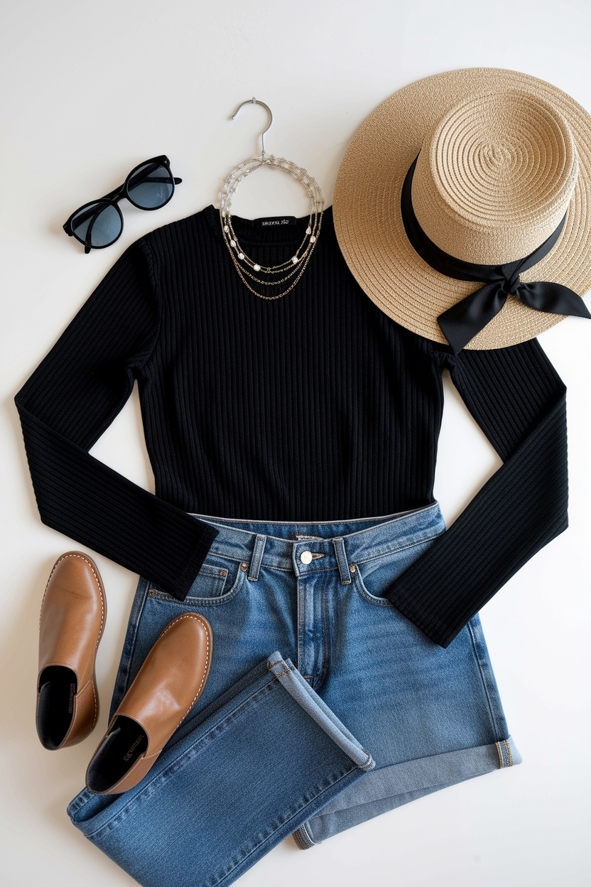 Black Top Blue Jeans Outfit: Effortless Casual Style Tips outfit idea