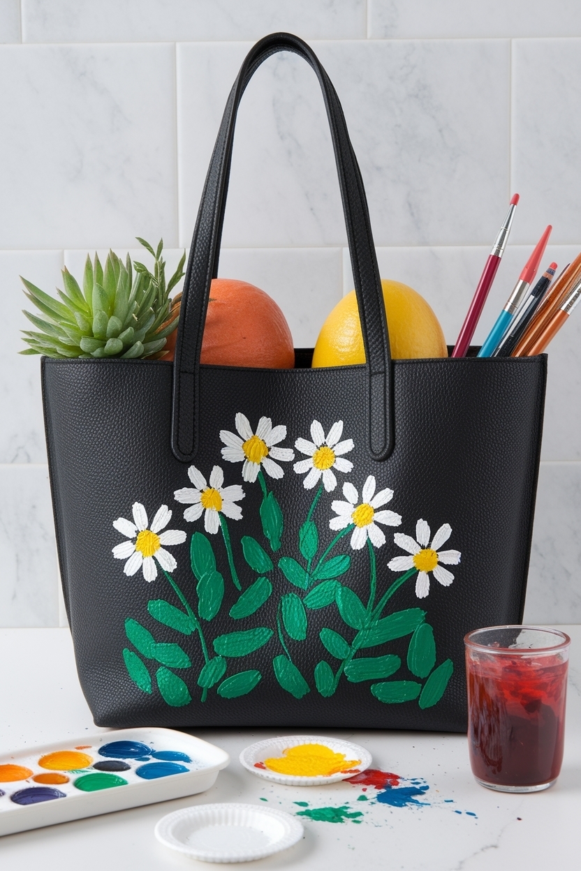 Inspiration: Black Tote Bag Painting Ideas to Explore outfit idea