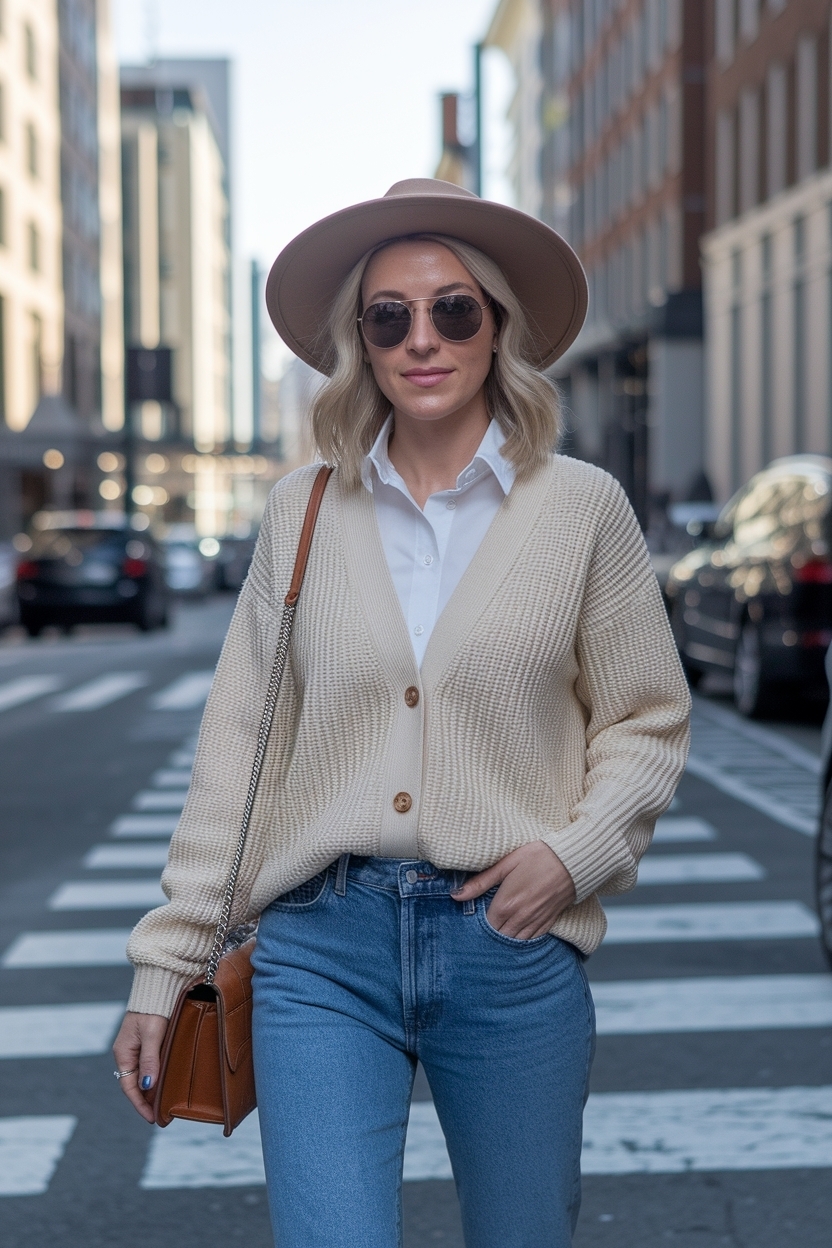 Cardigan and Jeans Outfit Women: Effortless Everyday Fashion outfit idea