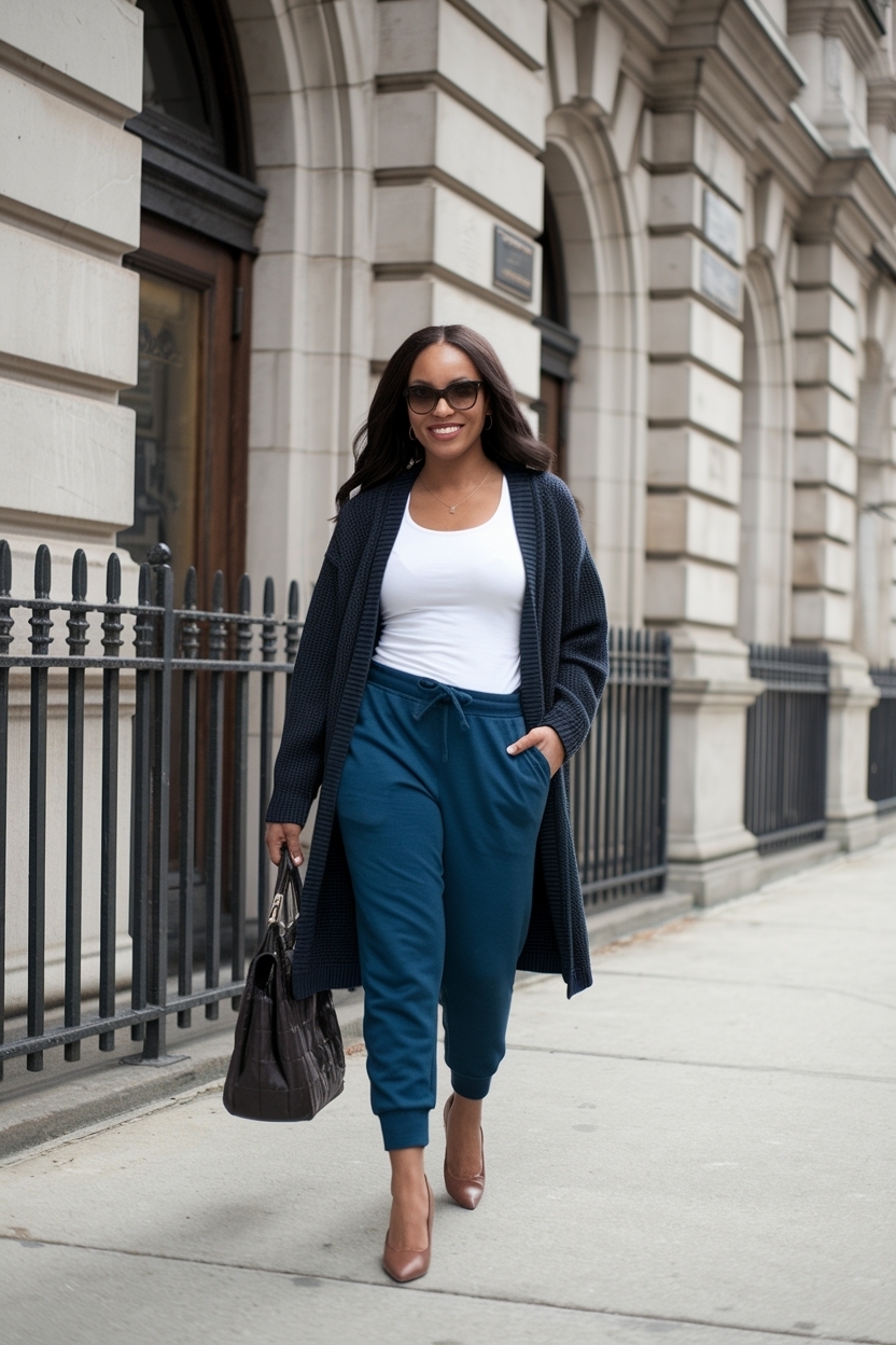 Cardigan and Joggers Outfit Black Women: Comfort Meets Chic outfit idea