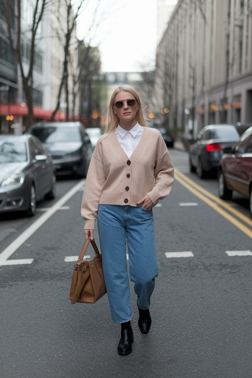 Styling Cardigan and Jorts Outfit Women This Summer outfit idea