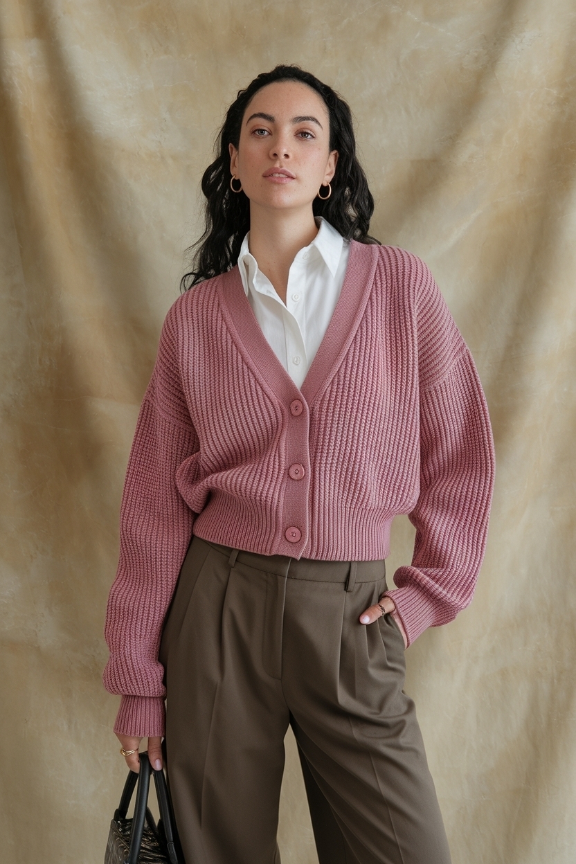 Chic Cardigan and Slacks Outfit Women for Office Wear outfit idea