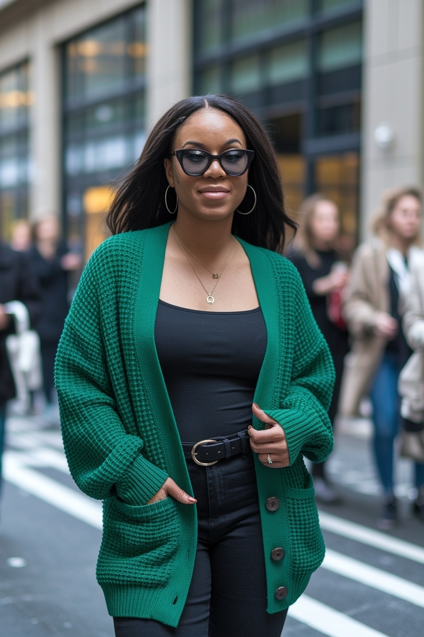 Cardigan Outfit Black Women Party: Fun and Festive Styles outfit idea