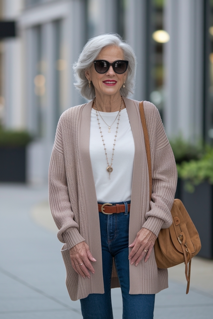 Cardigan Outfit Ideas for Women Over 50: Timeless Styles outfit idea