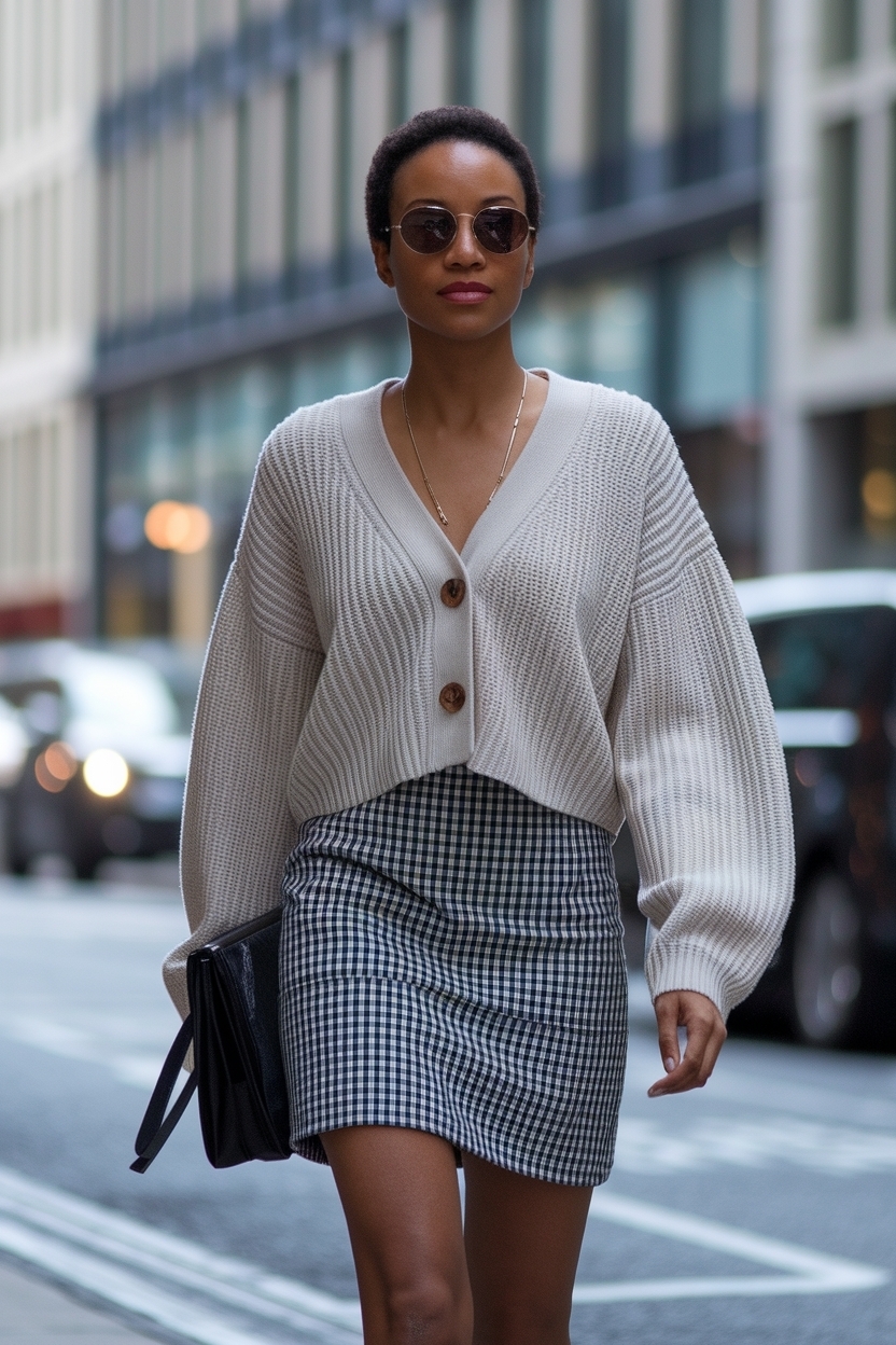 Cardigan Skirt Outfit Black Women: Cozy Combinations outfit idea