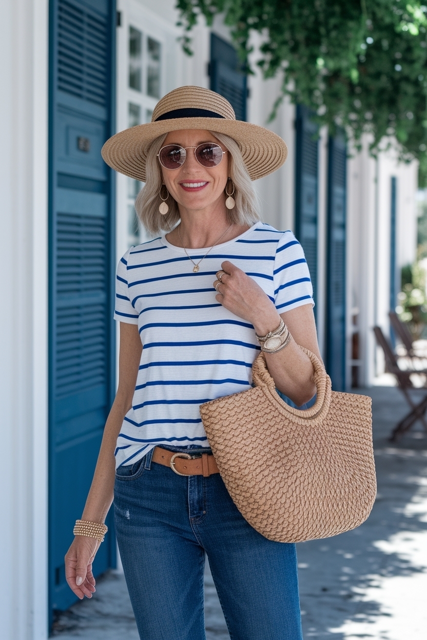 Casual Outfits for Women Over 40 Summer: Relaxed and Chic outfit idea