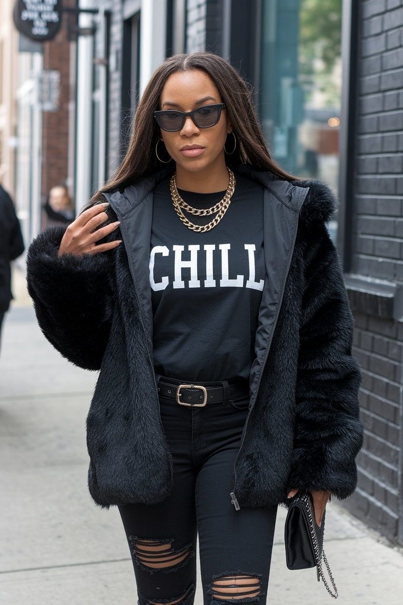 Chill Outfits Black Women Baddie for Relaxed Days outfit idea