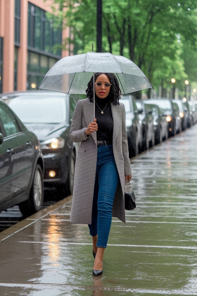 Chic Church Outfit Black Women Rainy Day Essentials outfit idea