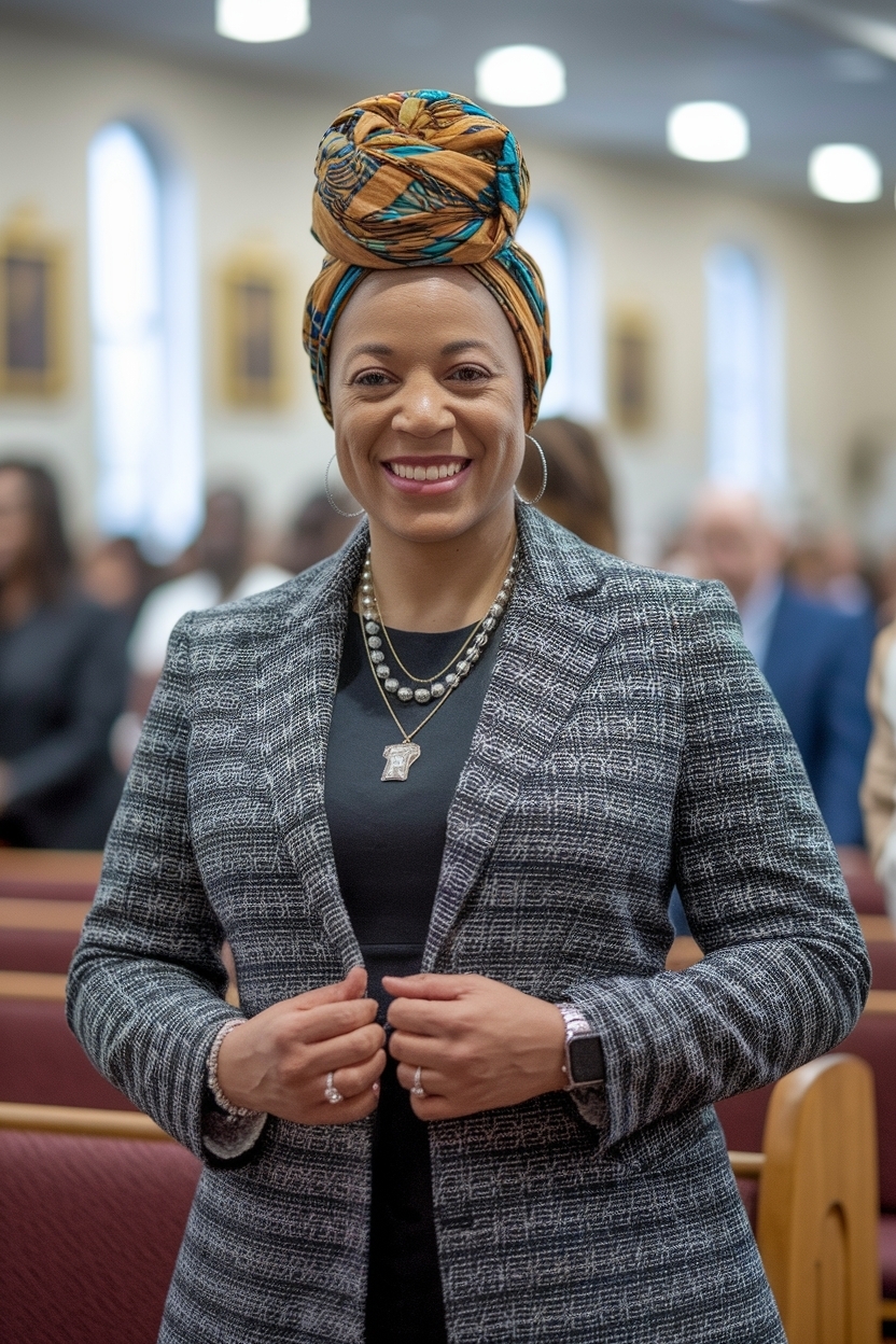 Church Outfit Black Women with Head Wrap Inspiration outfit idea