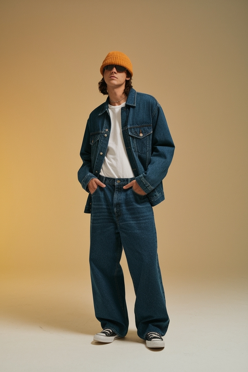 Dark Wash Baggy Jeans Outfit for Effortless Style outfit idea