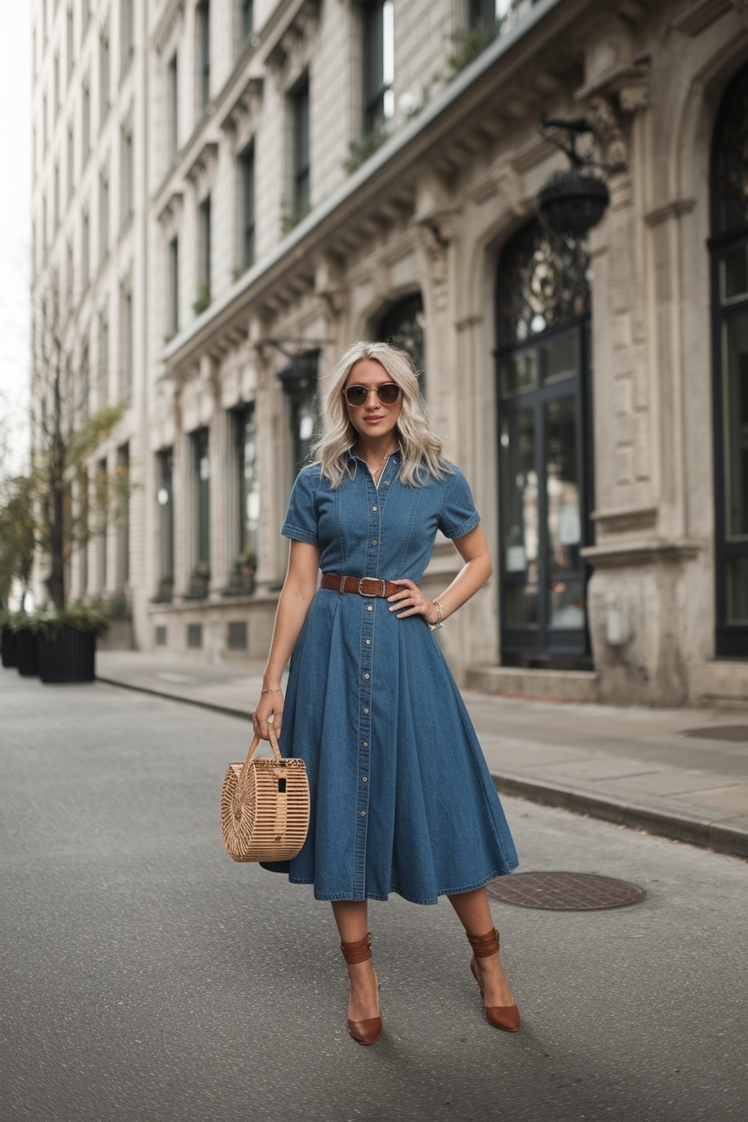Denim Dress Outfit Ideas Casual for Everyday Wear outfit idea
