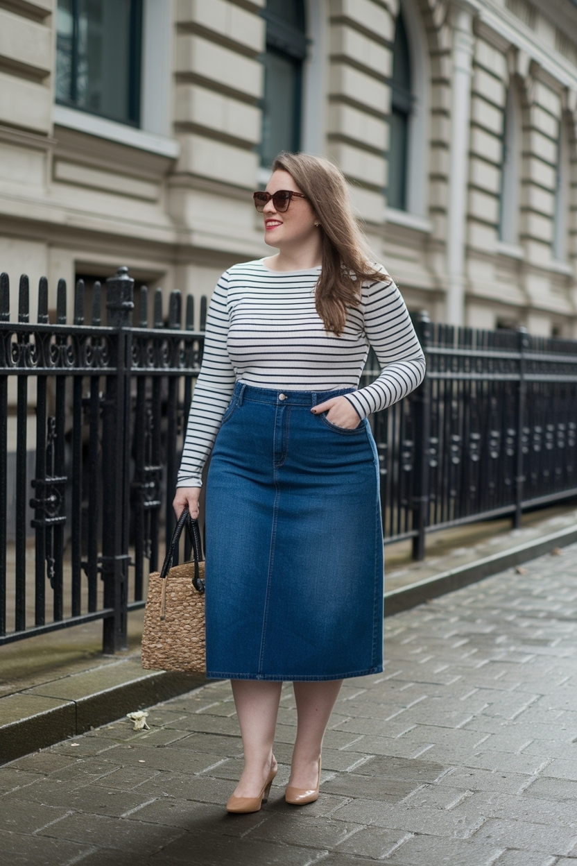 Denim Skirt Outfit Thick Women: Styling Tips for Confidence outfit idea
