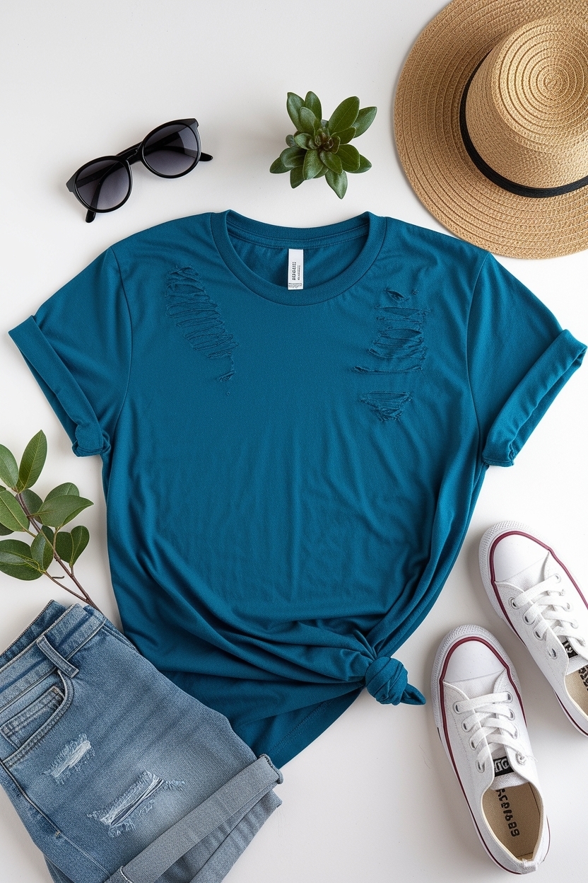 Distressed Tee: Elevate Your Casual Wardrobe Effortlessly outfit idea