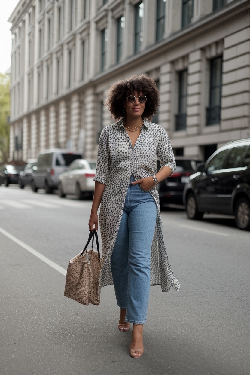 Dress Over Jeans Outfit Black Women: Perfect Layering Ideas outfit idea