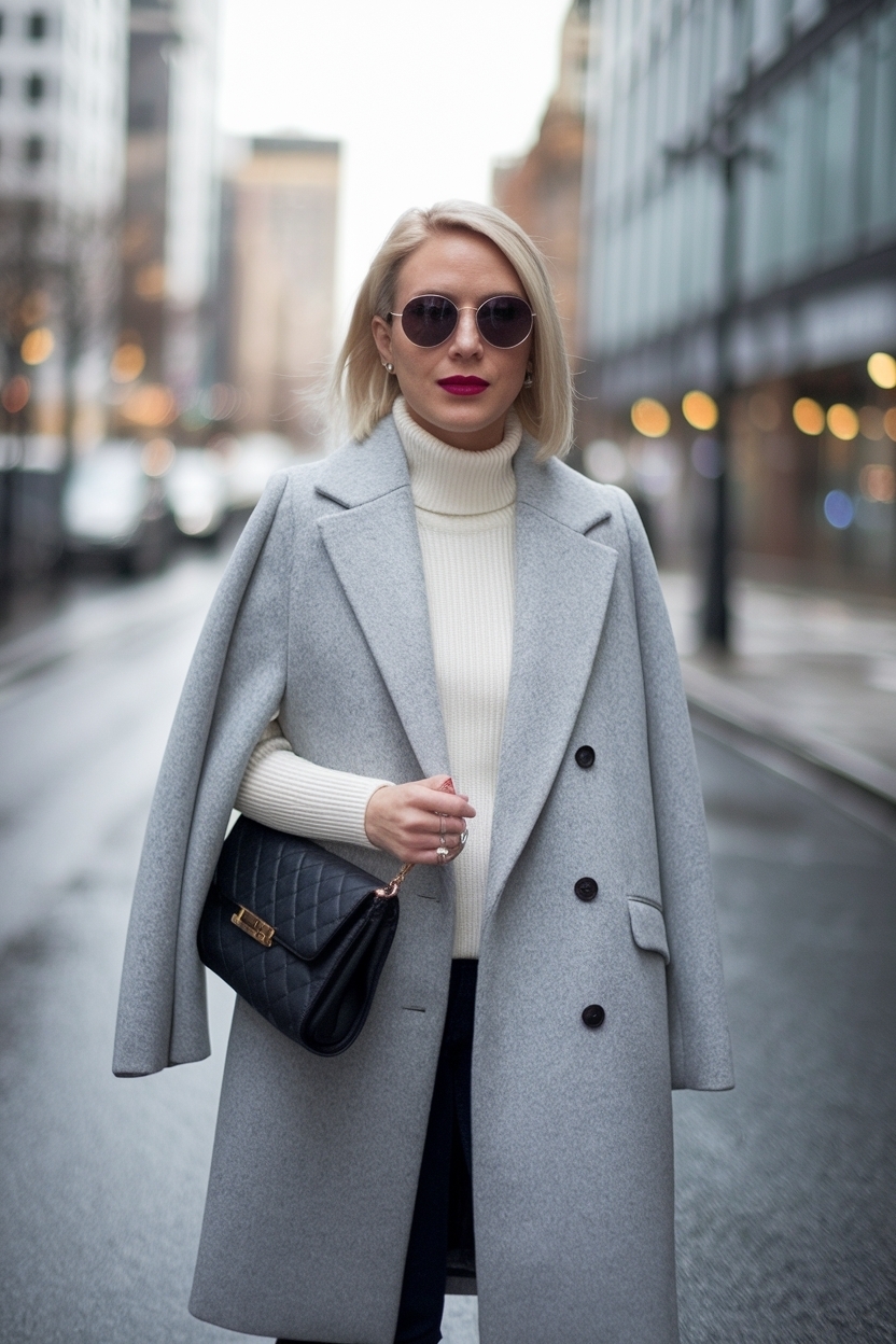 Gray Coat Outfit Winter Style: Timeless Elegance for All outfit idea