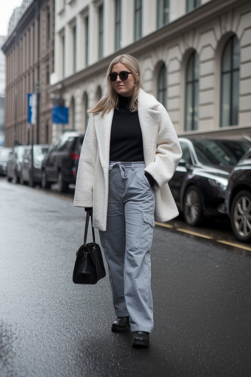 Grey Cargo Pants Outfit Winter: Chic Looks for Cold Days outfit idea
