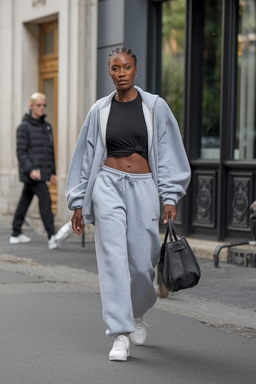 Grey Sweatpants Outfit Black Women: Trendy and Comfortable outfit idea