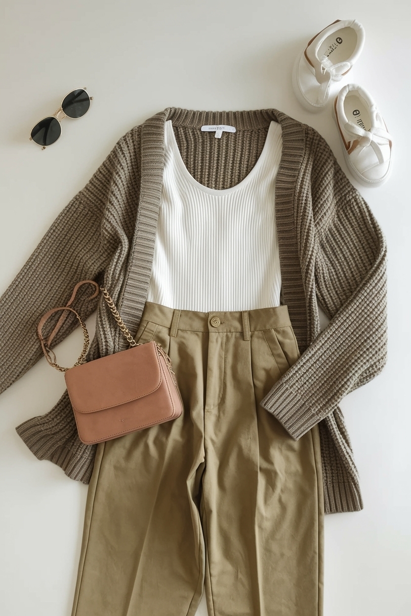 Khaki Pants Outfit Women Cardigan for Everyday Elegance outfit idea