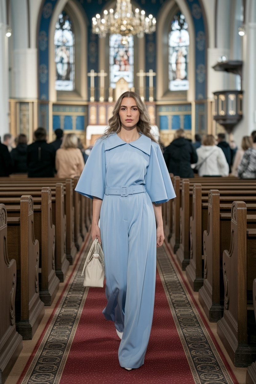 Light Blue Pants Outfit Women Church: Chic Combinations to Try outfit idea