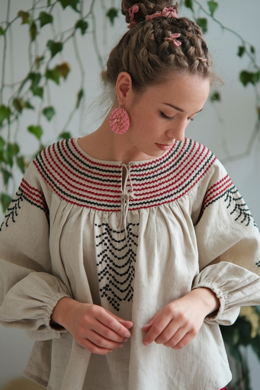 Linen Embroidered Blouse with Cottagecor: Timeless Appeal outfit idea