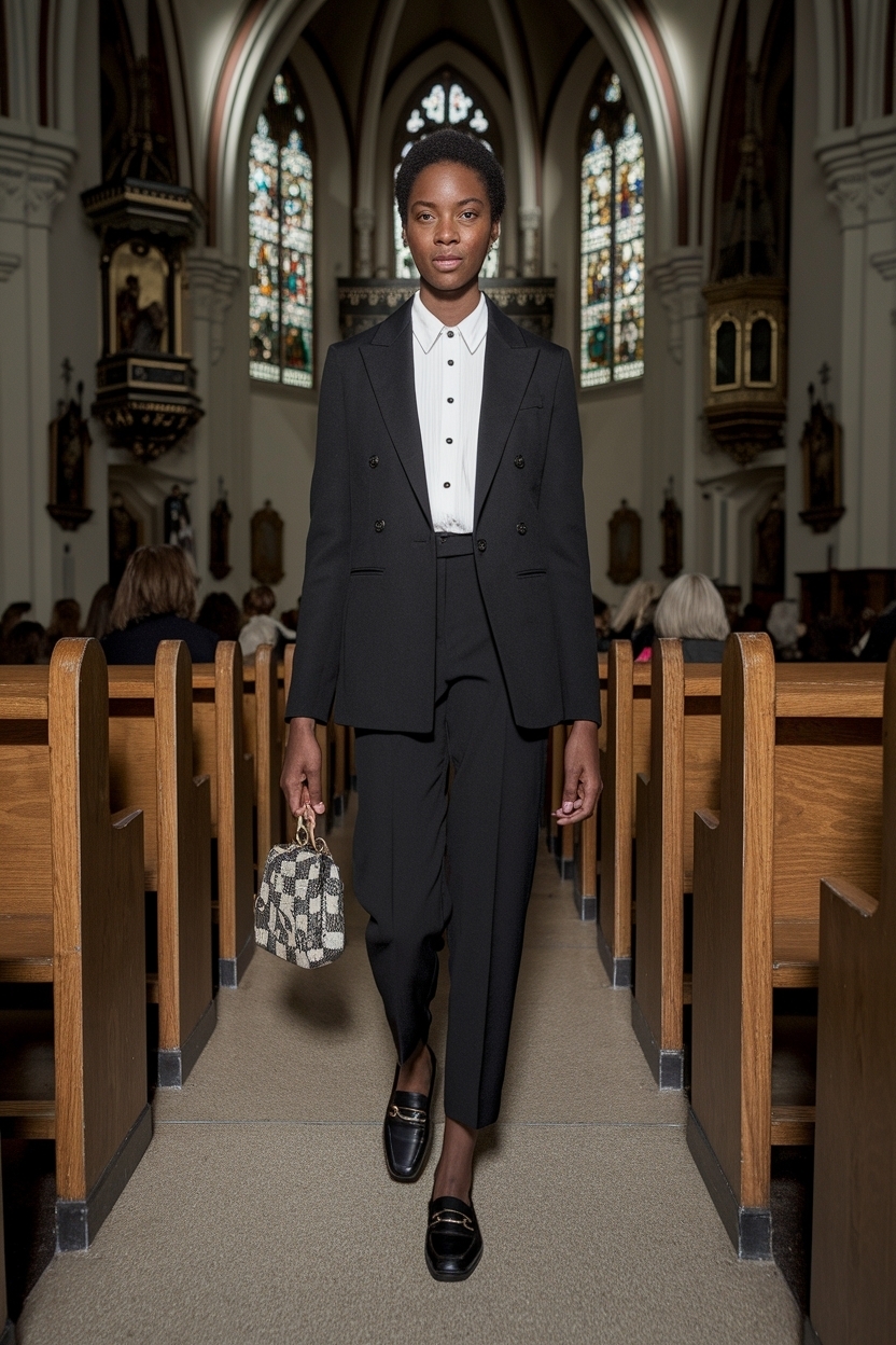 Loafers Outfit Black Women Church: Comfort Meets Class outfit idea