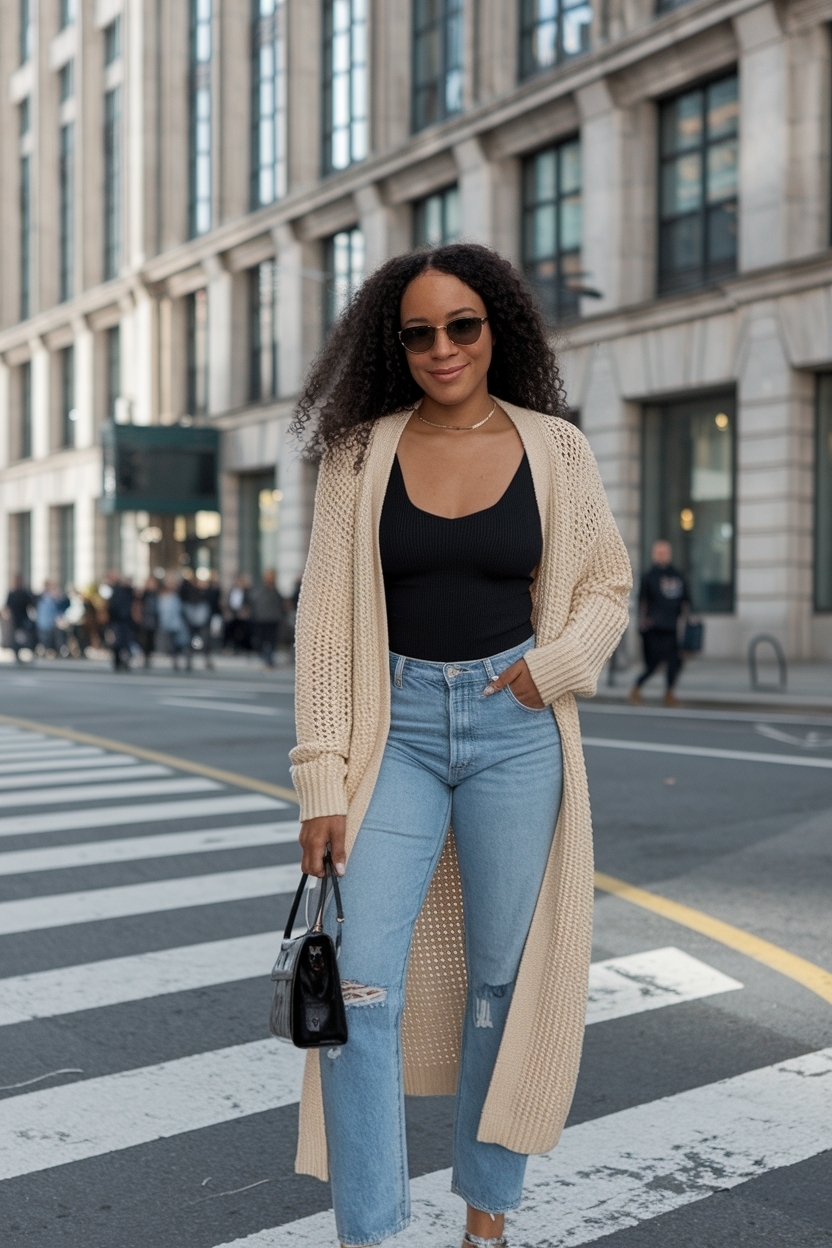 Long Cardigan Outfit Black Women Summer: Light Layers Ahead outfit idea