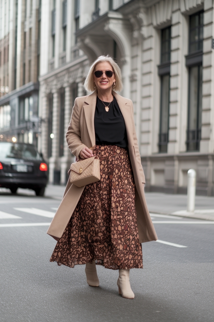 Long Skirt Outfits for Women Over 40: Timeless Trends outfit idea