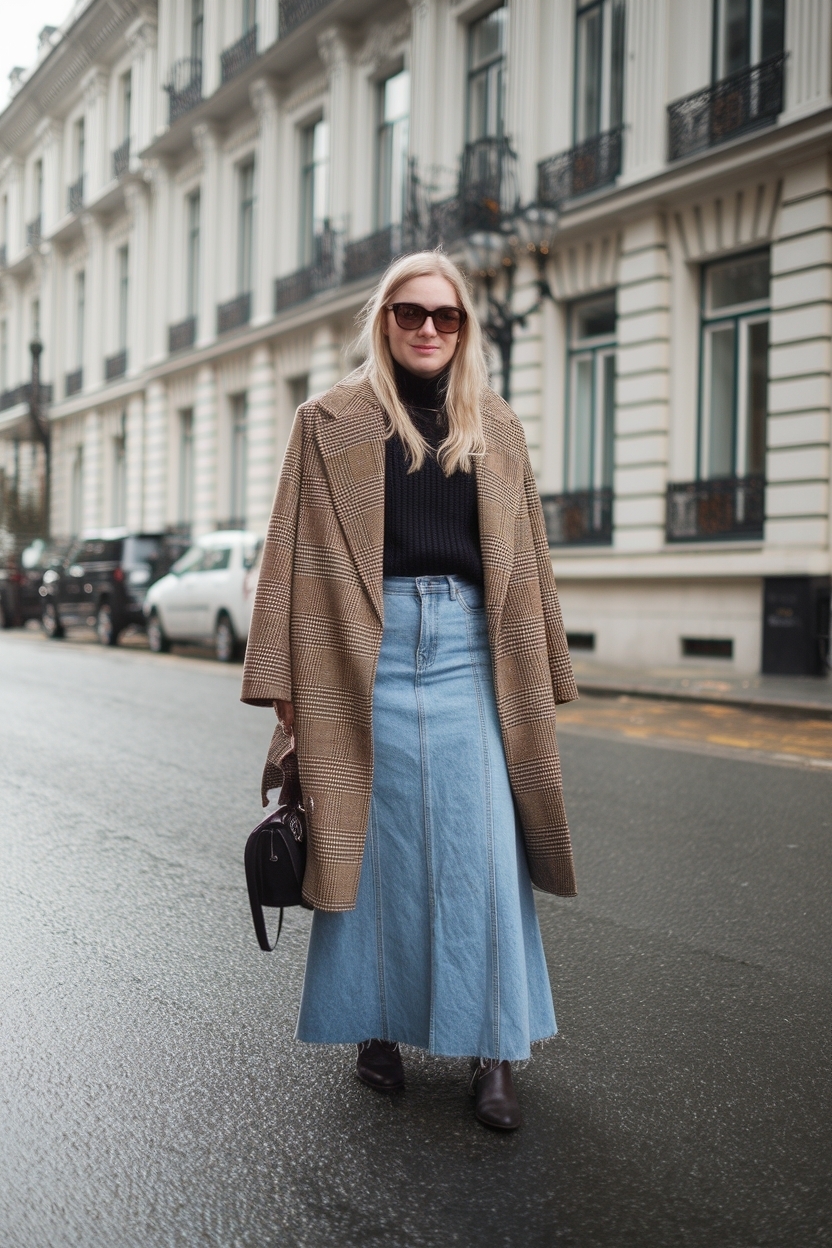 Maxi Denim Skirt Outfit Winter: Effortless Layering Ideas outfit idea