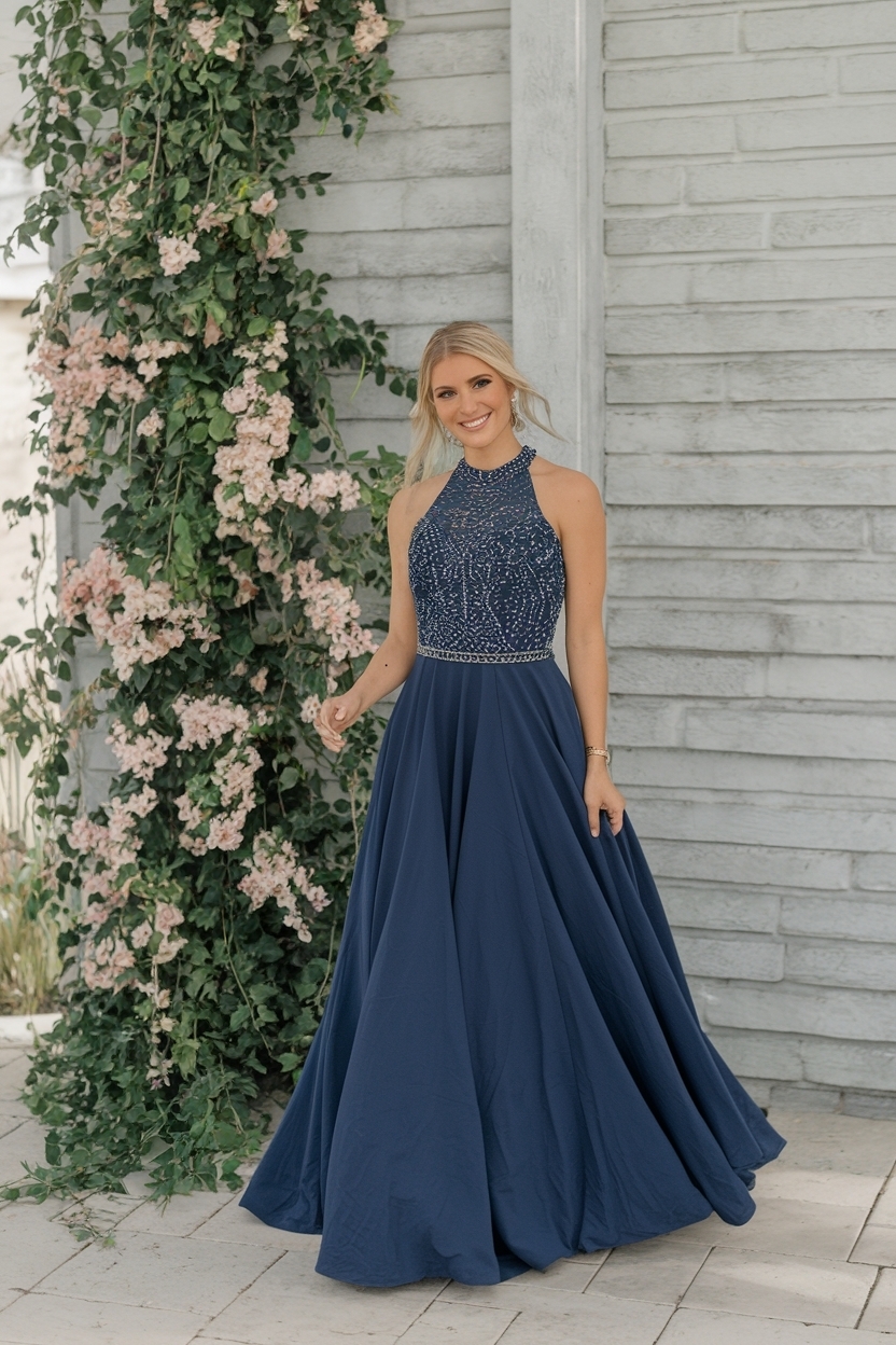 Navy Blue Prom Dresses Long: Timeless Elegance for All outfit idea
