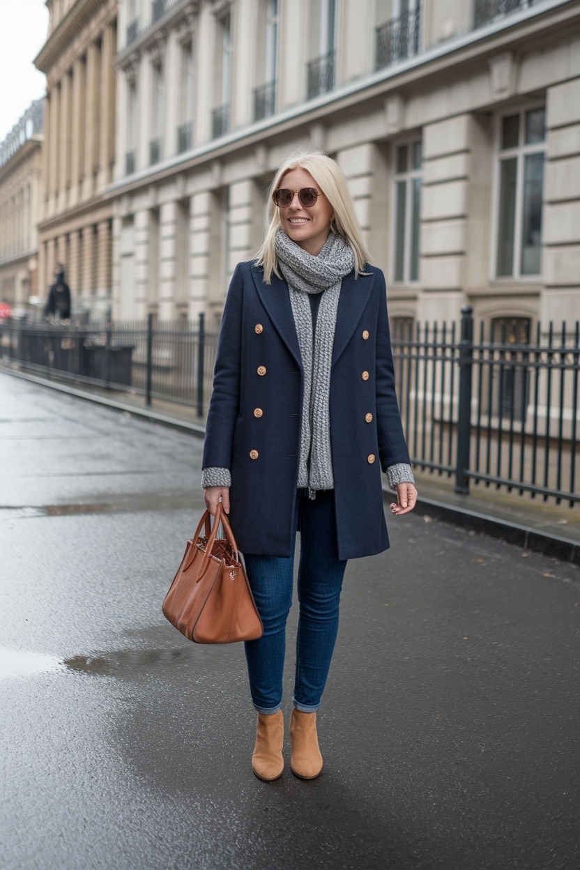 Navy Coat Outfit Winter Wear: Fashion Meets Functionality outfit idea
