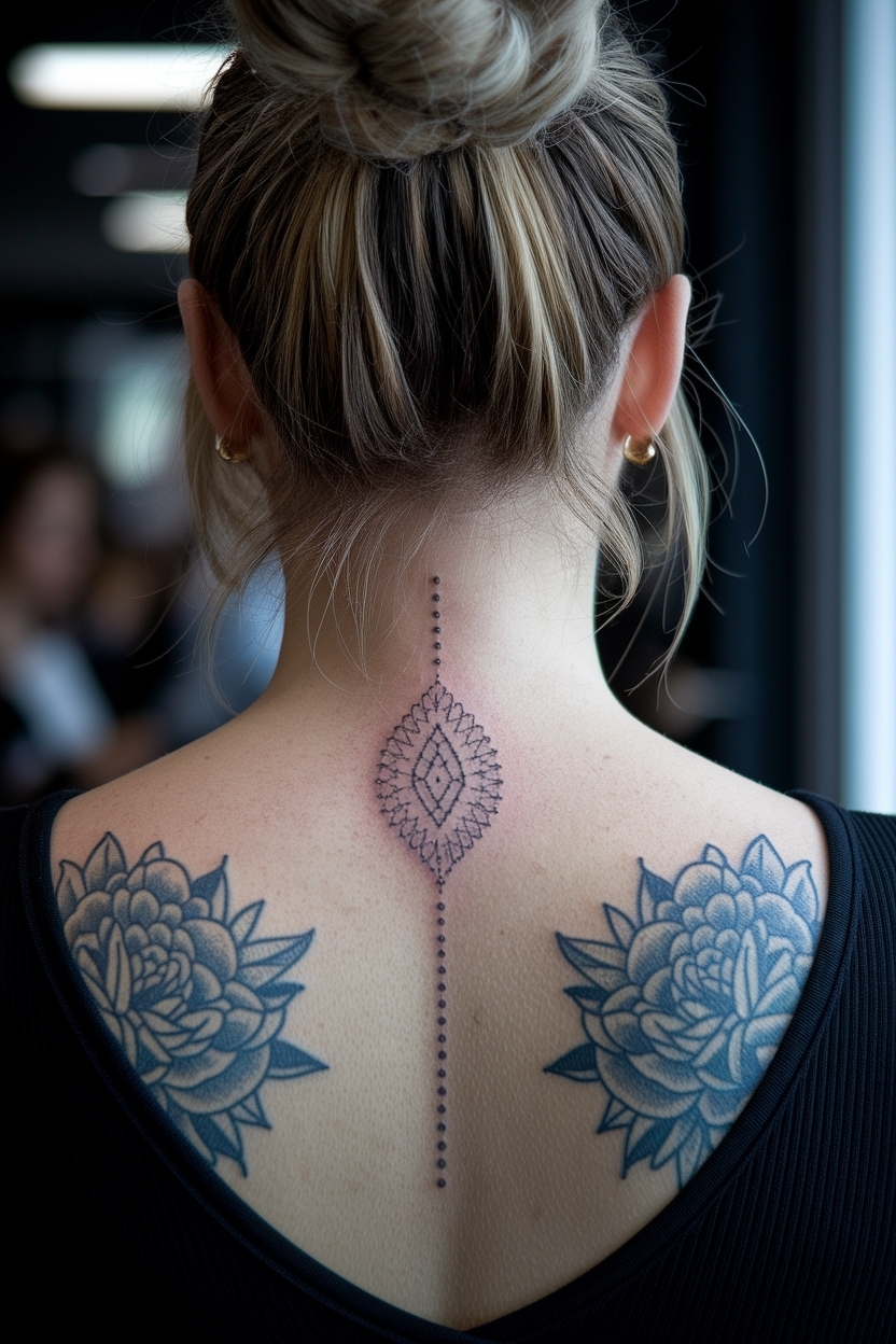 Neck Tattoos Women Back of: Unique Placement Ideas outfit idea