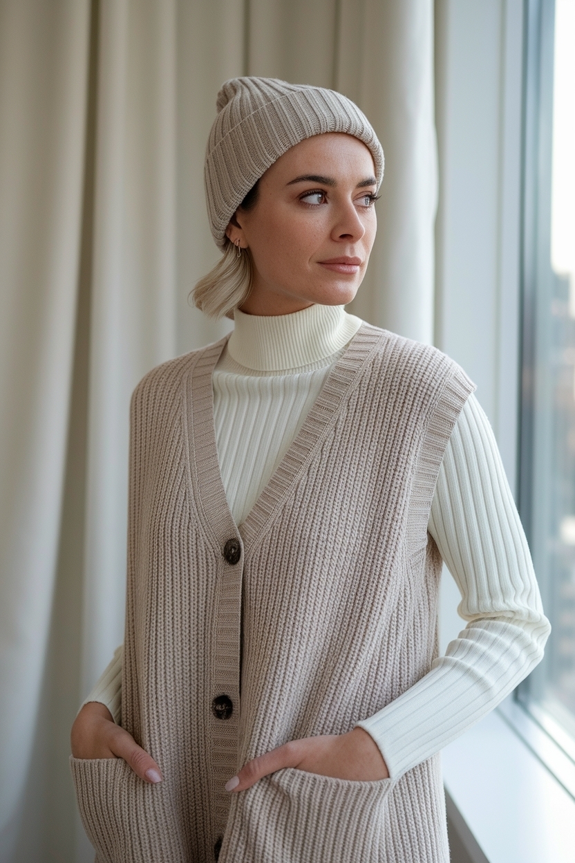 Neutral Calming Vest Styled for Minimalism: Chic Versatility outfit idea