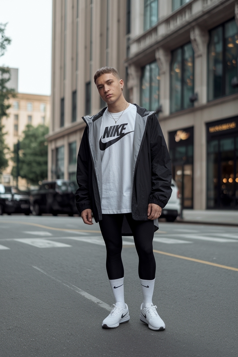 Nike Socks Over Leggings Outfit: Sporty Chic Looks outfit idea