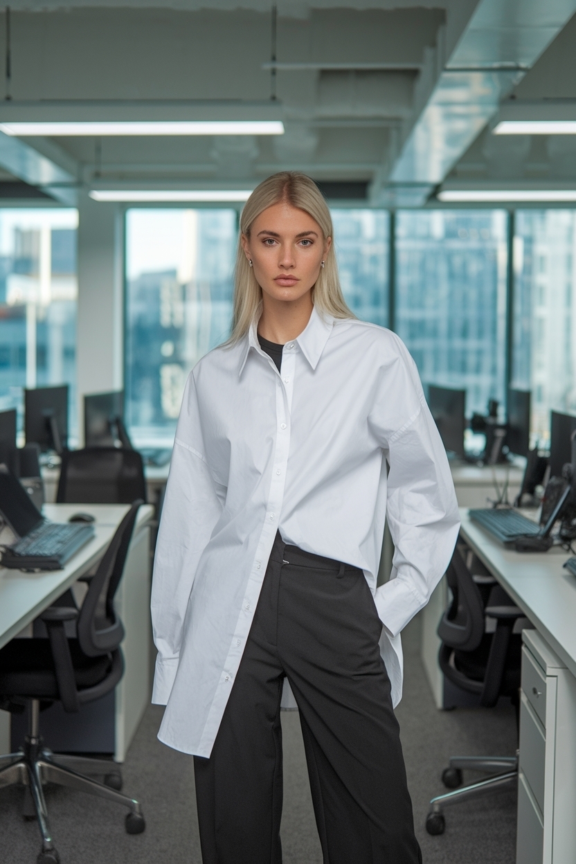Stylish Office Outfits Women Oversized Shirt for Your Wardrobe outfit idea