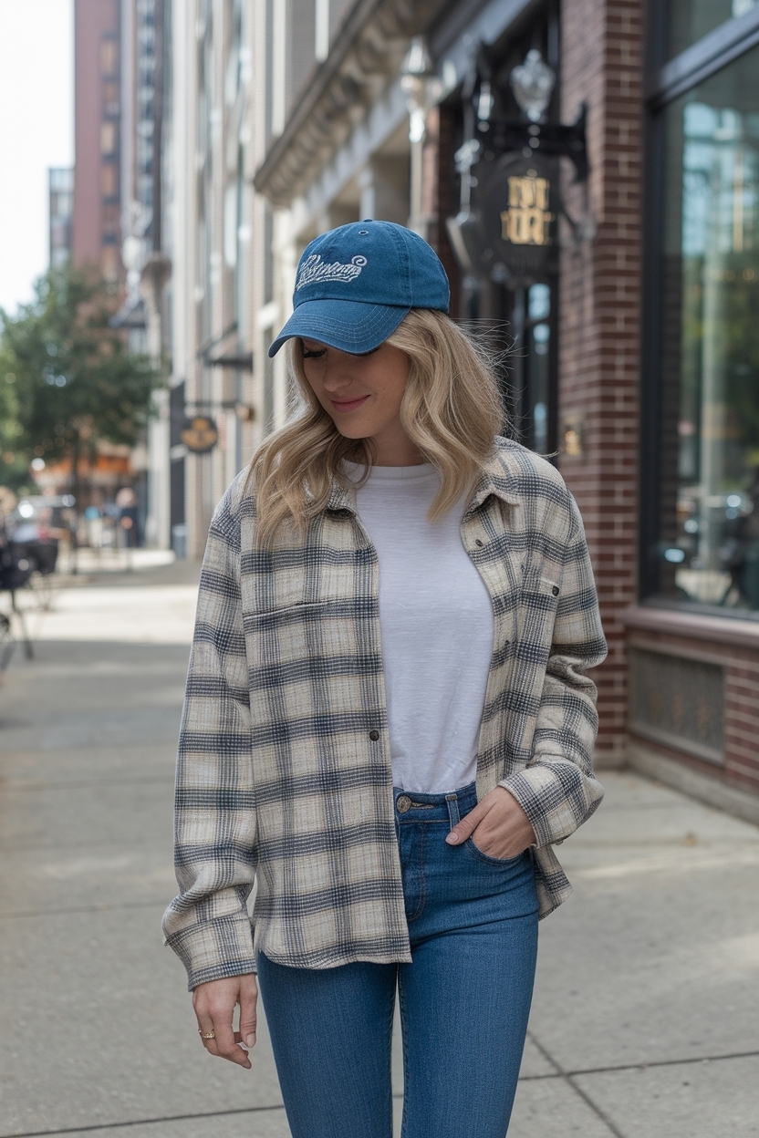 Fun Outfit with Baseball Cap for Women This Summer outfit idea