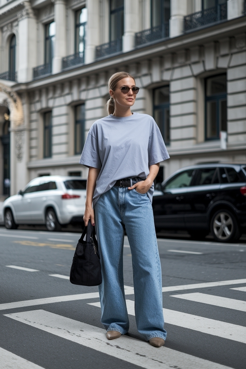 Over Sized T Shirt Outfit: Styling Tips for Baggy Jeans outfit idea