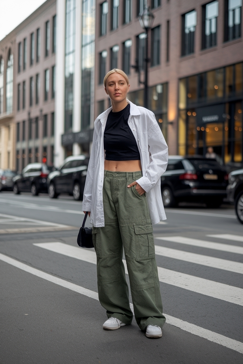 Cool Oversize Cargo Pants Outfit for Women This Season outfit idea