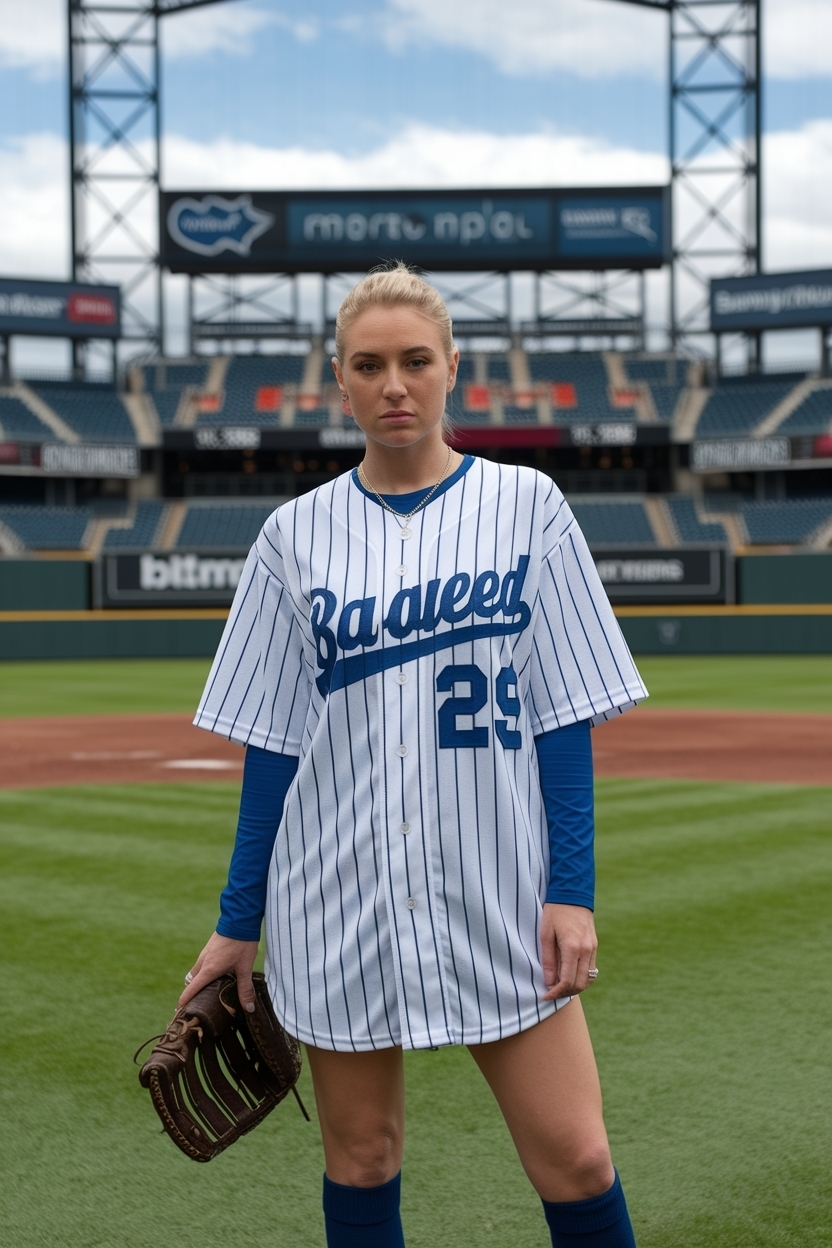 Oversized Baseball Jersey Outfit Women: Casual Chic outfit idea