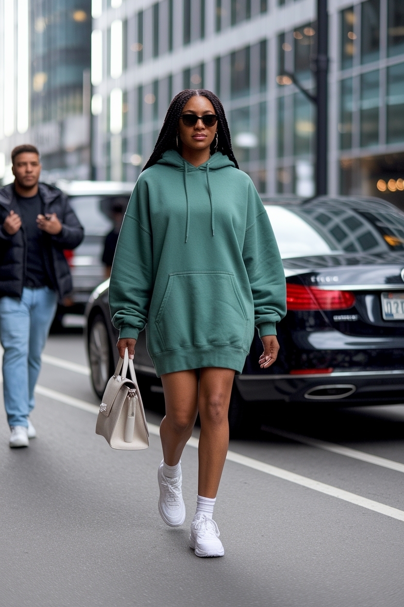 Oversized Hoodie Dress Outfit Black Women for Cozy Comfort outfit idea