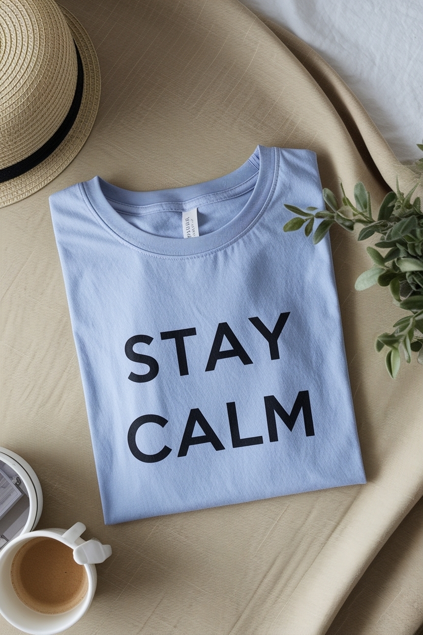 Personalized Minimalist Stay Calm T-Shirt Styles outfit idea