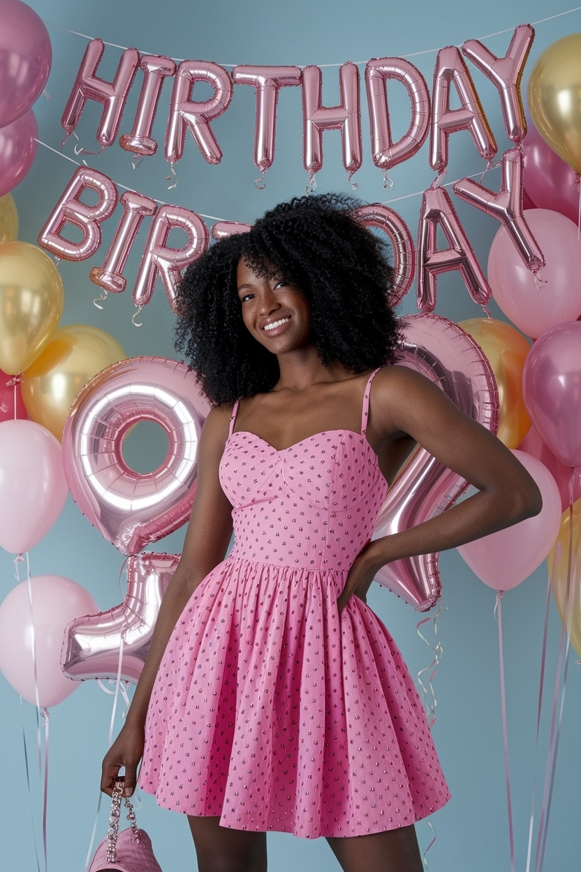 Pretty in Pink: Birthday Dress Ideas for Black Women outfit idea