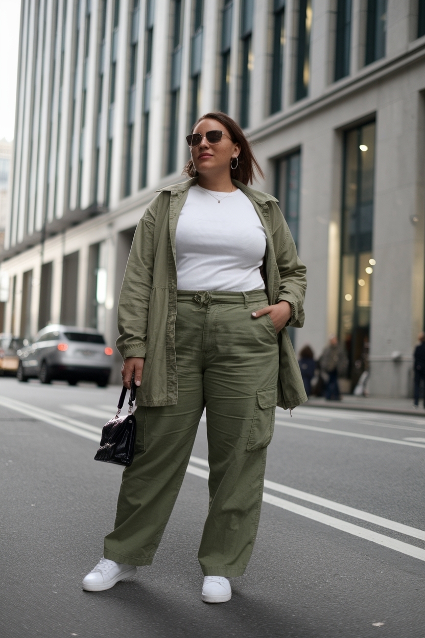 Plus Size Cargo Pants Outfit for Trendy Looks outfit idea