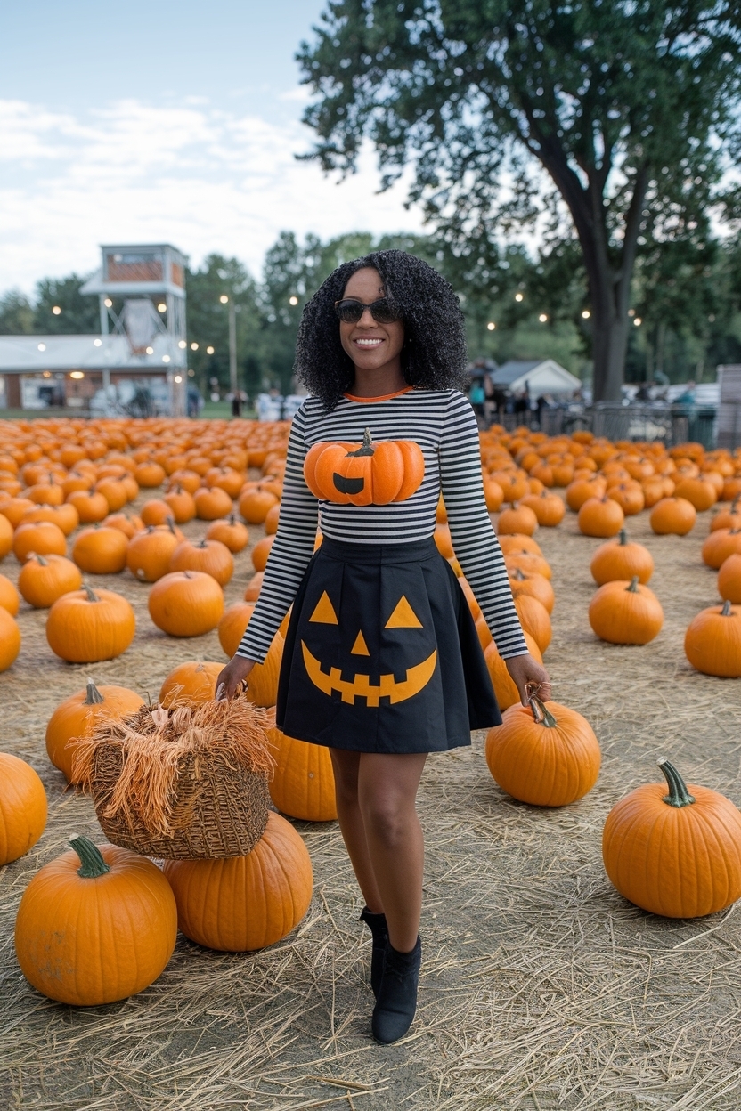 pumpkin patch outfit black women: stylish and bold outfit idea