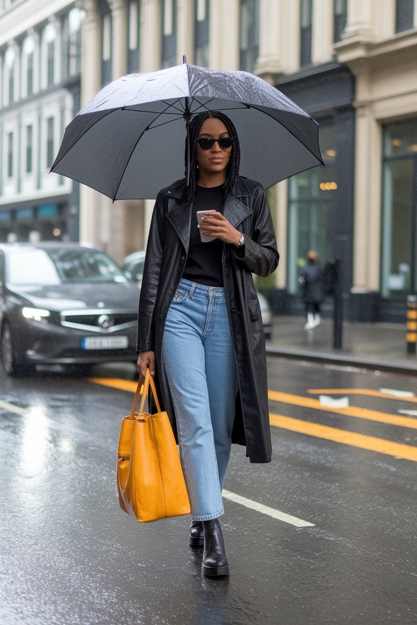 Trendy Rainy Day Outfit Black Women for Church Gatherings outfit idea