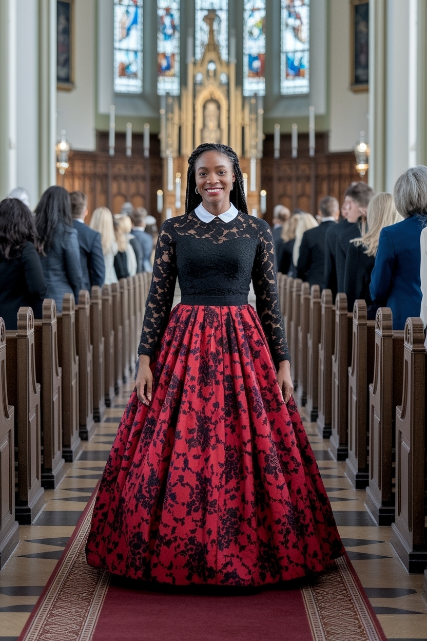 Red and Black Church Outfit Black Women: Bold and Beautiful outfit idea