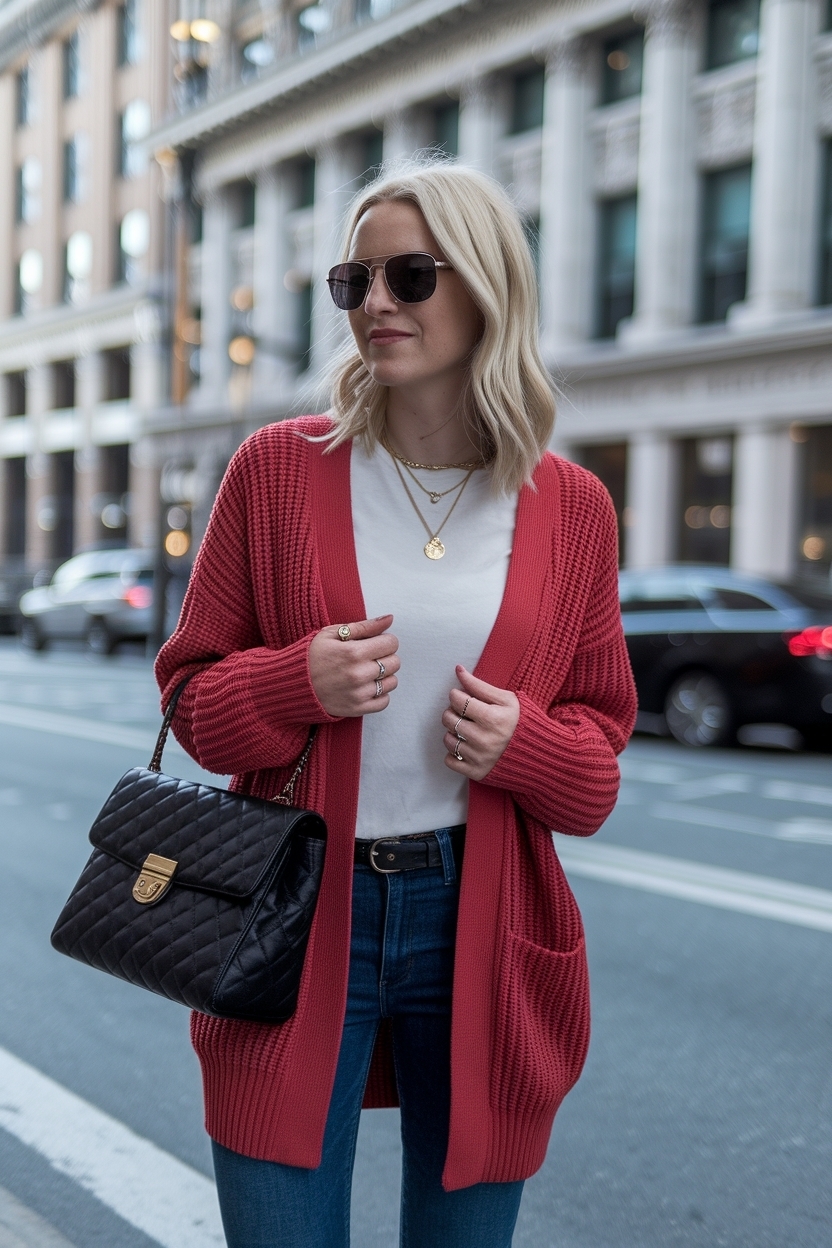 Red Cardigan Outfit Ideas for Women: Bold and Beautiful outfit idea