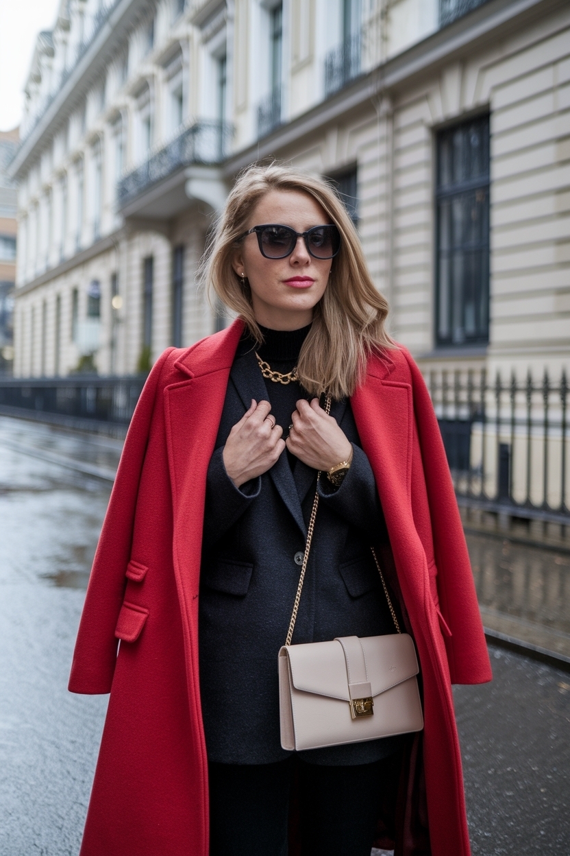 Red Coat Outfit Winter Classy: Stand Out This Season outfit idea