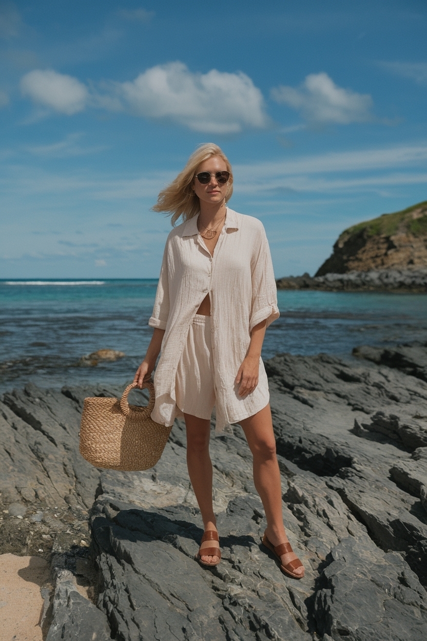 Relaxed Beachwear Looks for Ultimate Comfort outfit idea