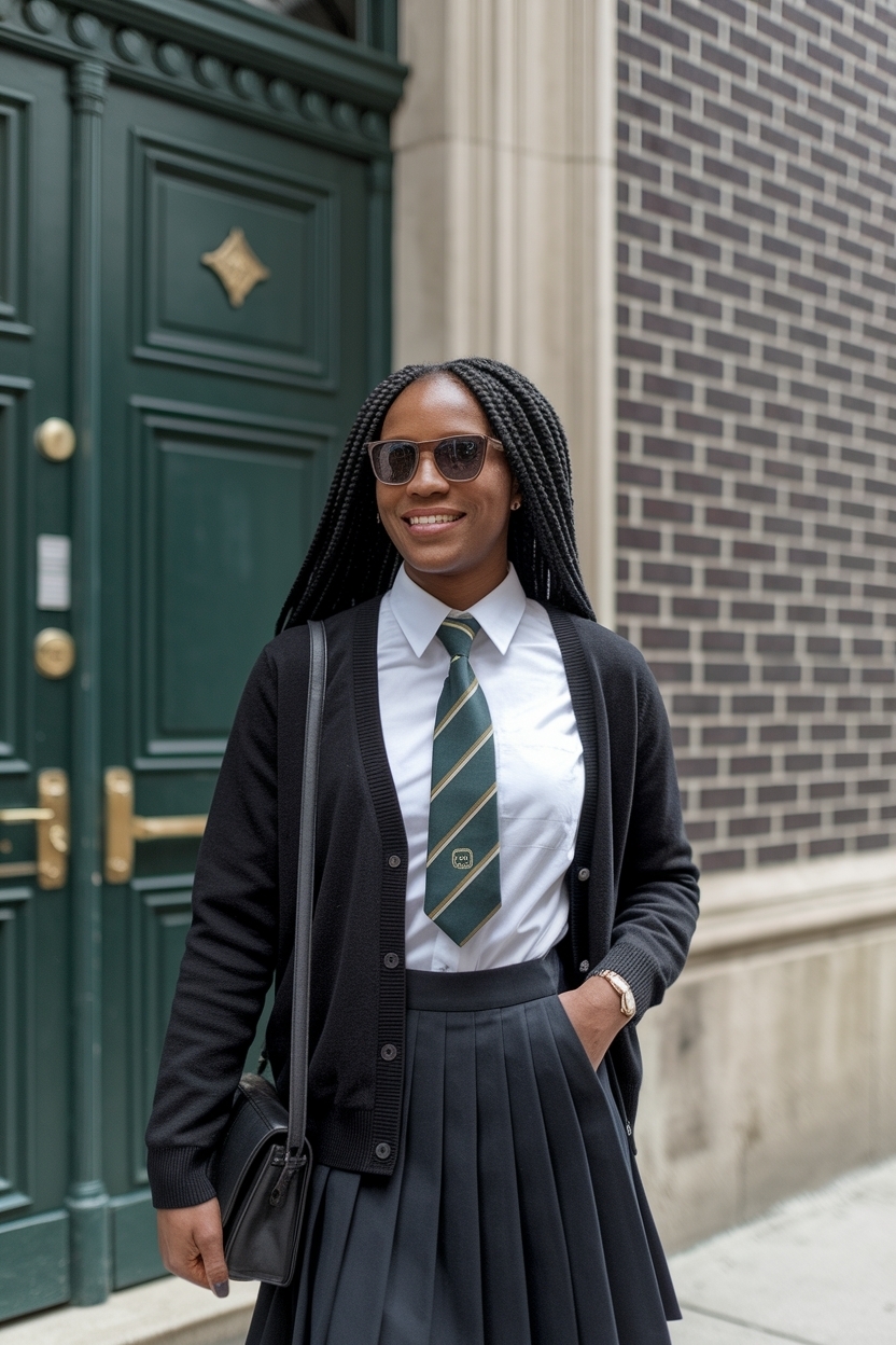 Trendy School Cardigan Outfits for Black Women outfit idea